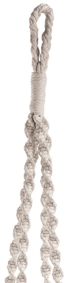 Cachepot Pendente Em Vidro e Macrame Branco 80x20 cm M02 - D'Rossi