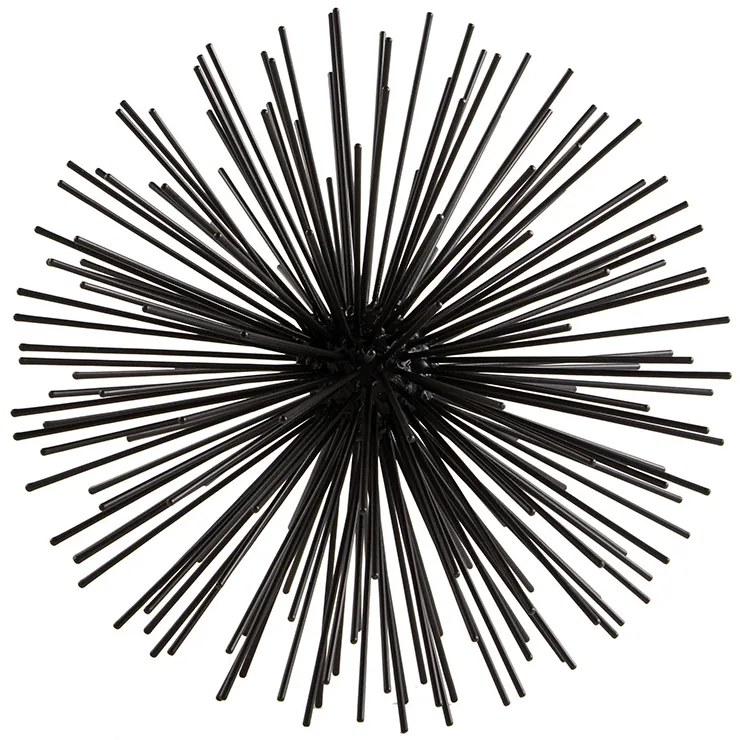 Enfeite Decorativo "Ourico" Em Metal Preto 26x26 Cm - D'Rossi