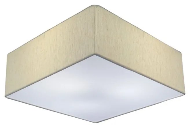 Plafon Quadrado Md-3000 Cúpula em Tecido 25x25x12cm Linho Bege - Bivolt