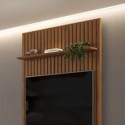 Painel para TV 60 Pol Ripado com Bancada Suspensa 143x240cm Pratisk D0