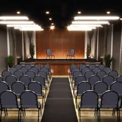 Kit 3 Cadeiras Hoteleiras Auditório Empilhável Sintético Z33 Cinza - M