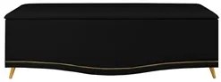 Calçadeira Baú King 195cm com Tachas Imperial J02 Sintético Preto - Mp