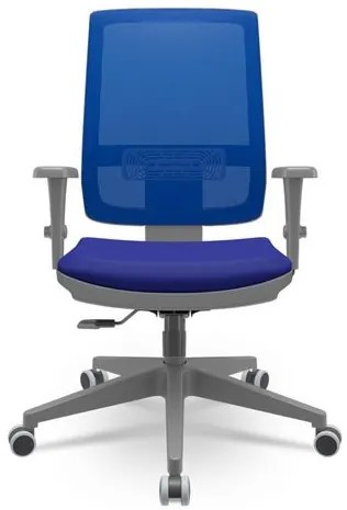Cadeira Brizza Diretor Grafite Tela Azul Assento Aero Preto Base RelaxPlax Piramidal - 66324 Sun House