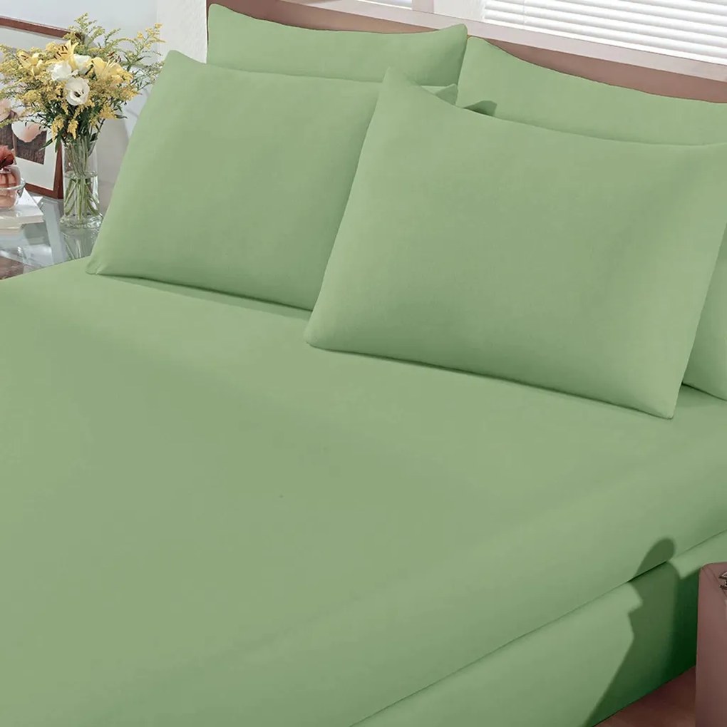Jogo De Cama Solteiro 2 Peças 150 Fios Microfibra - Lençol E Fronha -... (Bege)