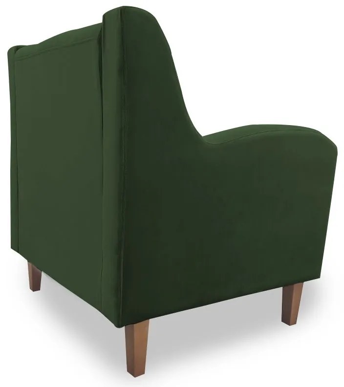 Poltrona Decorativa Munique Pés Palito Suede Verde - Sheep Estofados
