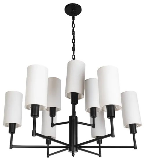 Lustre Aco Aluminio Preto Mantua