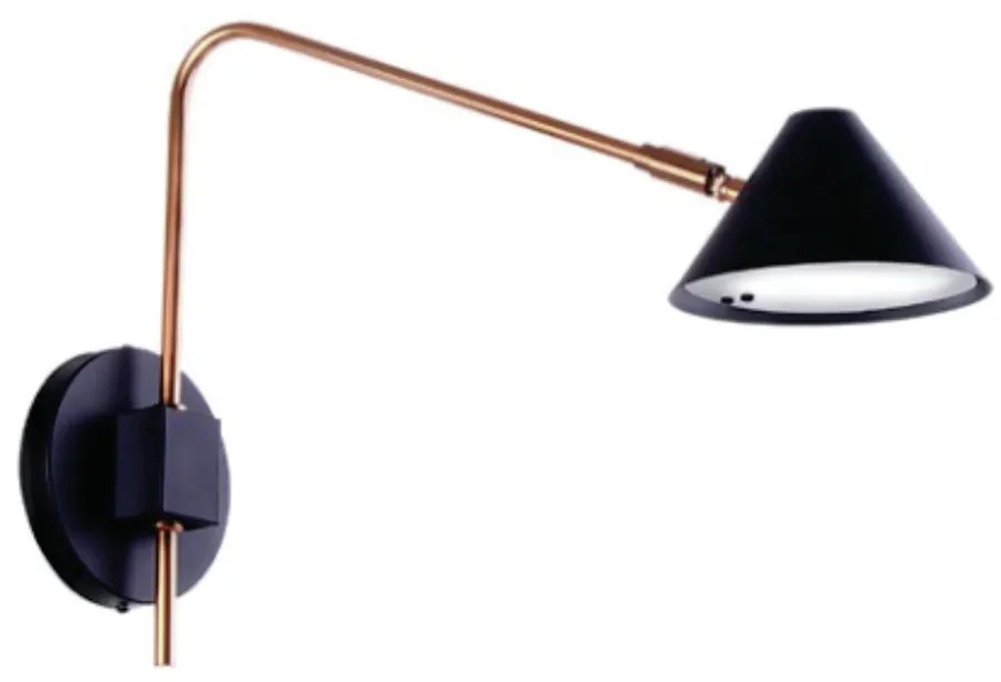 Arandela Haste Articulada Cúpula Aluminio C/ Difusor 12X46X32Cm Metal... (BRANCO / ROSE FOSCO, 110V)