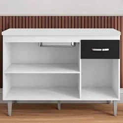 Balcão Gabinete Para Pia Com Tampo 120cm 3 Portas e 1 Gaveta Gabriela