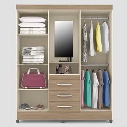 Guarda Roupa de Casal Capri 04 Portas e 03 Gavetas Castanho Wood - Mov