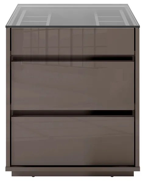 Mesa de Cabeceira Organizadora Ellie 3 Gavetas Cinza Pérola C02 - D'Rossi