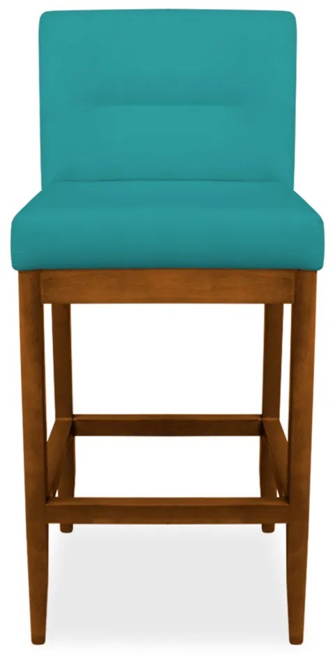 Kit 2 Banquetas Valencia Base de Madeira Maciça Veludo Azul Tiffany