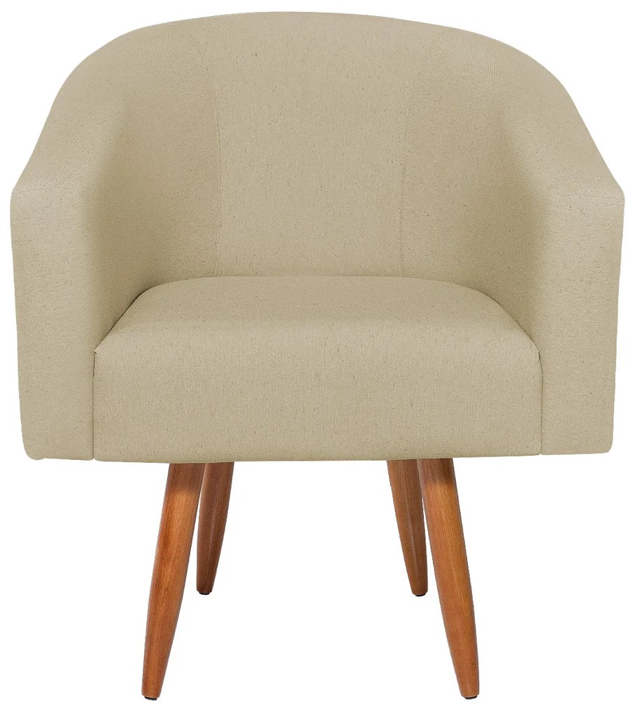 Poltrona Jade Decorativa Moderna Sala de Estar Quarto Escritório Conforto Corano Nozes e Suede Pés Palito