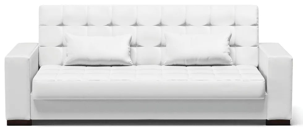 Sofá Cama Casal 3 Lugares 210cm Lisboa Corino Branco  D03 - D'Rossi