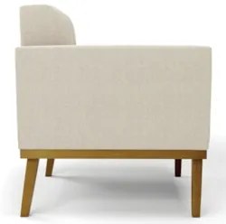 Namoradeira e 2 Poltronas Base Madeira Castanho Ana Bouclé Bege - Ibiz
