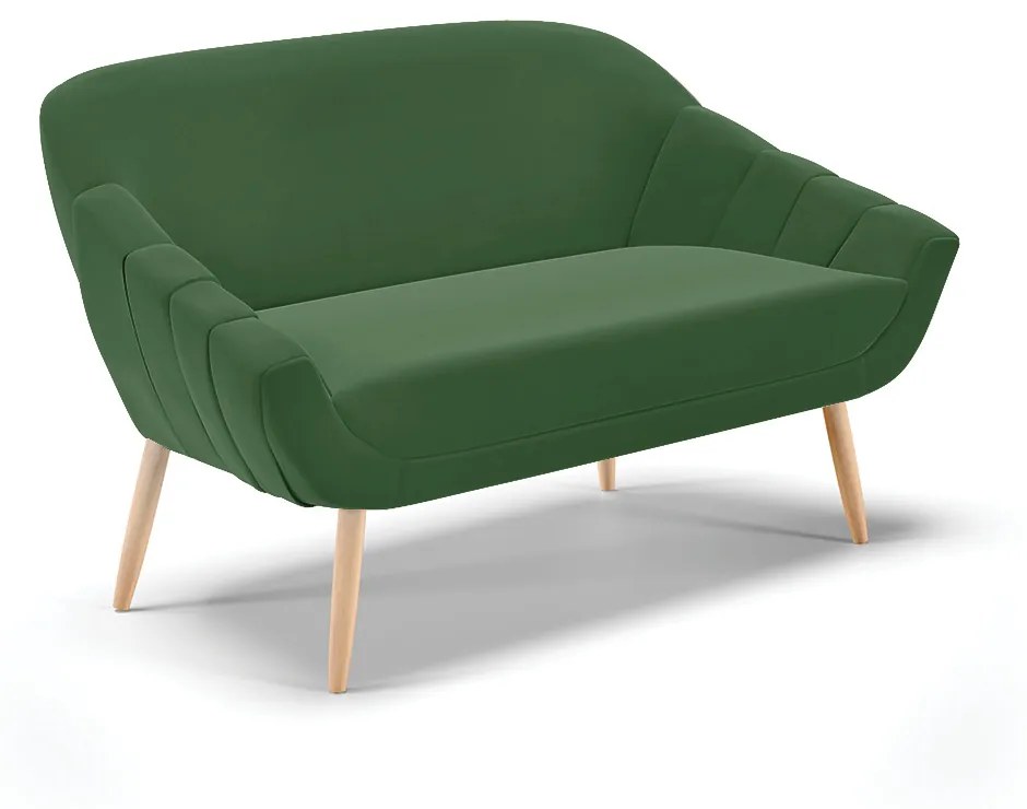 Namoradeira 02 Lugares Giovana Suede Pés Palito Natural - D'Rossi - Verde