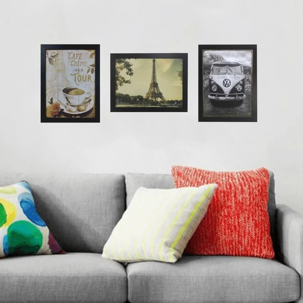 Kit 03 Quadros Decorativos Sortidos 45x35 cm - D'Rossi