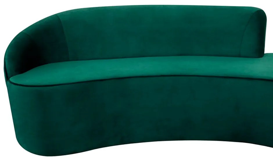 Sofá 3 Lugares Eros D07 Curvo 210cm Braço Esquerdo Veludo Esmeralda - D'Rossi