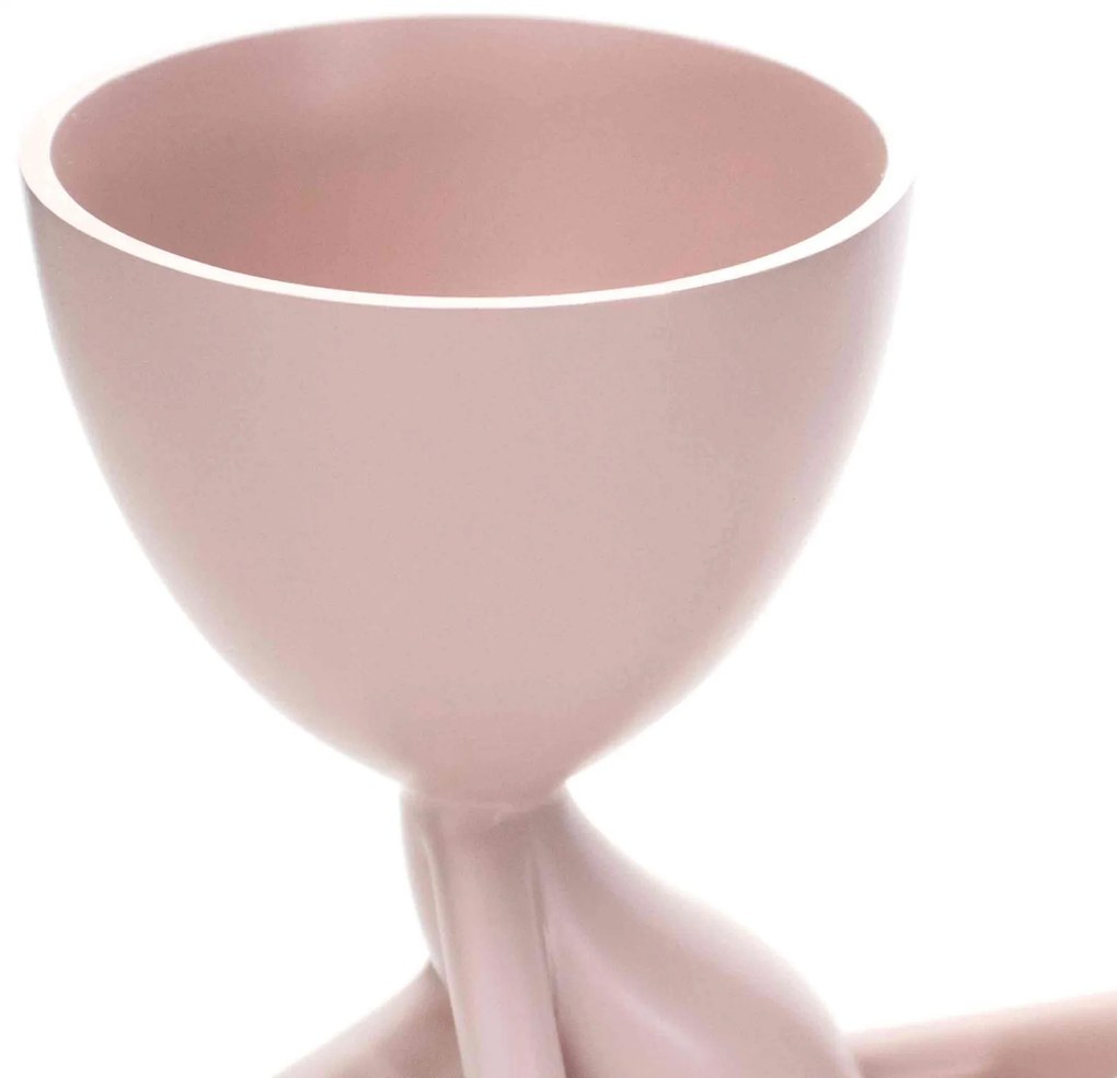Vaso Decorativo Bob Robert Plant Deitado Em Poliresina Rosa 13x14x10 Cm - D'Rossi