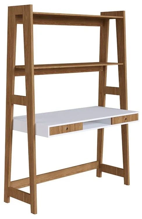 Escrivaninha Mesa Home Office Estante 2 Gavetas Trend