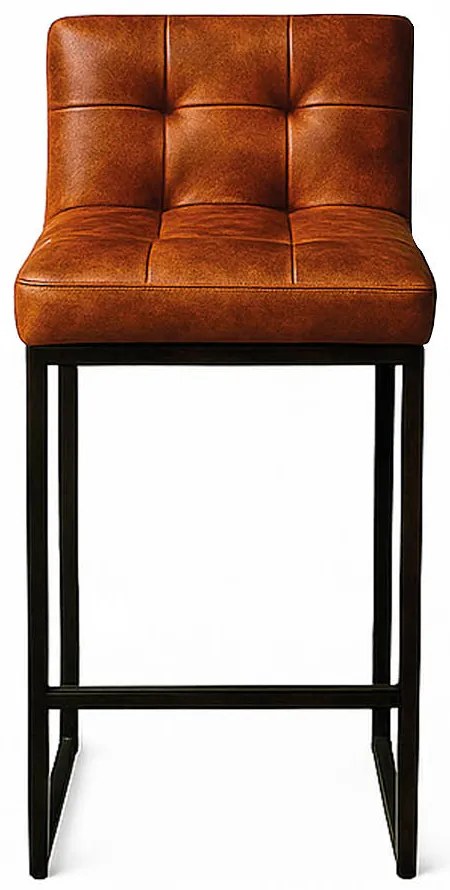 Banqueta Cozinha Alta com Encosto Industrial Preto Lirina PU C05 - D'Rossi - Nozes