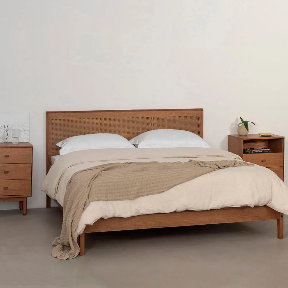 Cama Noga Super King Palha Natural - Nozes