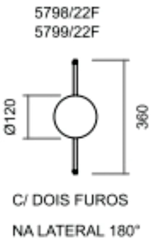 Arandela Galáxia 1Xpci Led 5W 220V Ø12X5Cm (C/ Dois Furos Na Lateral 1... (CB-M - Cobre Metálico)