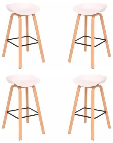 Kit 04 Banquetas Toledo Alta Branca Base Aço 83cm - 73466 Sun House