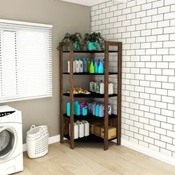 Estante de Canto Closet Multiuso 5 Prateleiras AZ1020 Nogal/Preto - Te