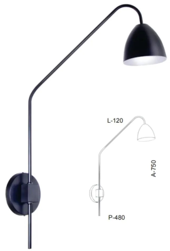 Arandela Haste Articulada Cúpula Aluminio 12X48X75Cm Metal 01Xe27 |Old... (COBRE FOSCO / COBRE BRILHO)