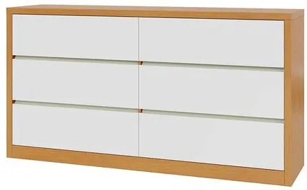 Cômoda Lyra 6 Gavetas Freijó com Off White 180cm - 77063 Sun House