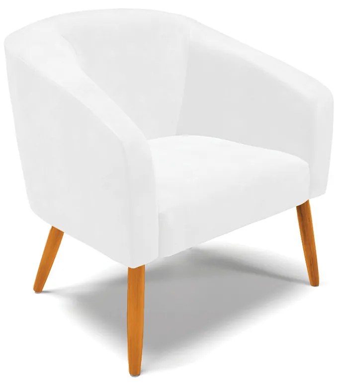 Namoradeira e 2 Poltronas Pé Palito Castanho Stella Sintético PU Branco D03 - D'Rossi