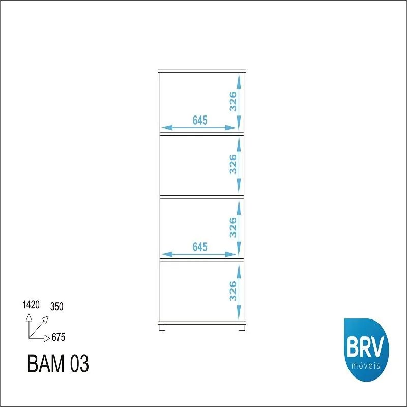 Armário Livreiro Multiuso 2 Portas Office - Branco