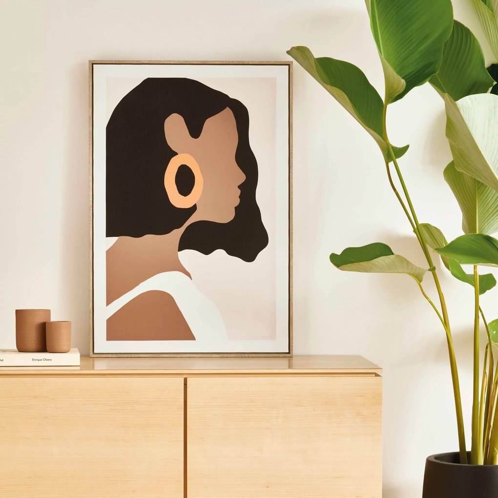 Quadro Decorativo em Canvas Desenho Rosto Mulher 80x55 cm - D'Rossi