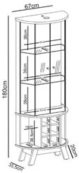 Balcão Buffet Mônica 183cm e Cristaleira Melina M01 Naturale/Off White