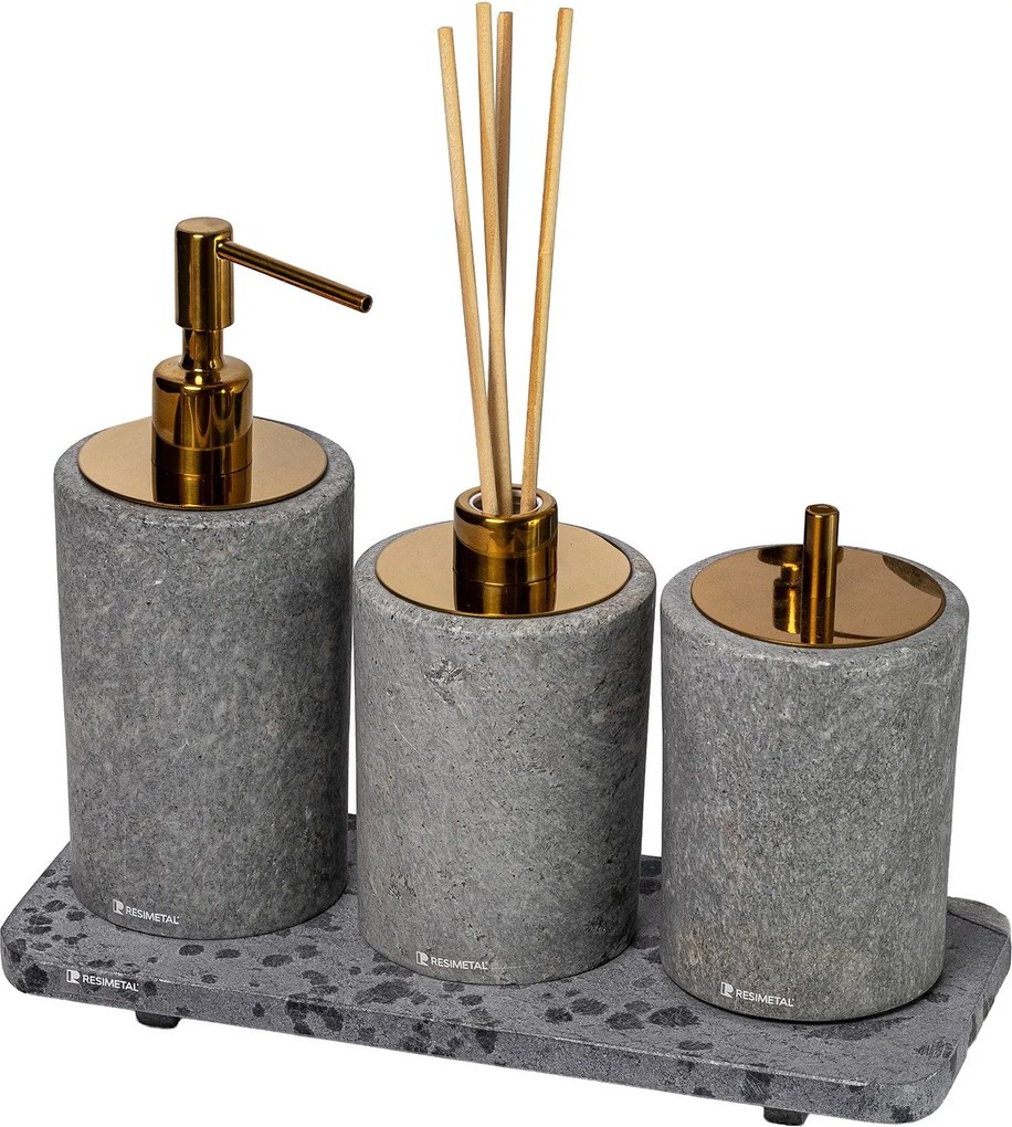Conjunto Banheiro 3 Pçs Petra - Gold Gold