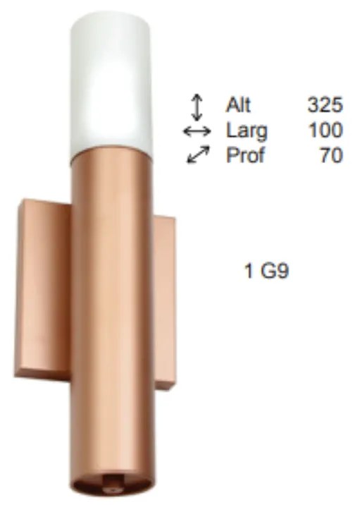 Arandela Fence Vidro Tubo Cilindrica Vertical 10X7X32,5Cm 1Xg9 - Old A... (GRAFITE / LUNA)