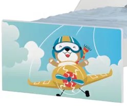 Mini Cama Infantil 148x68cm Com Proteção Lateral Aviador K06 - Mpozena