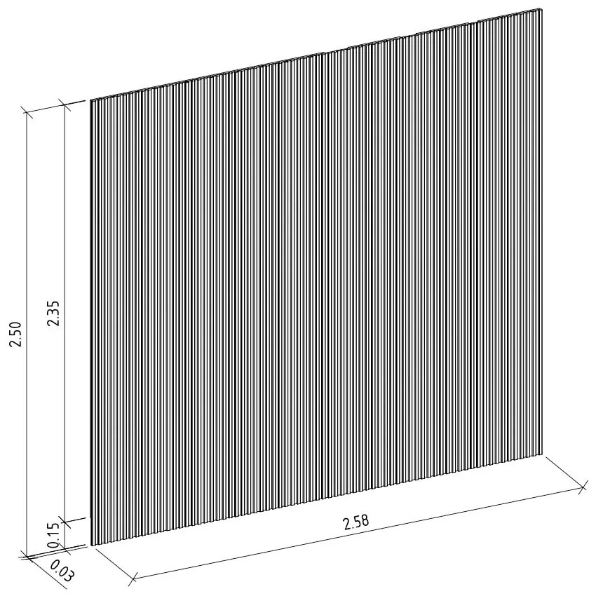 Painel Decorativo Ripado para Parede Mahalo 260x250 MDP Nature G77 - Gran Belo