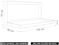 Cama Solteiro Infantil Articulação Horizontal Hina Branco A05 - Mpozen