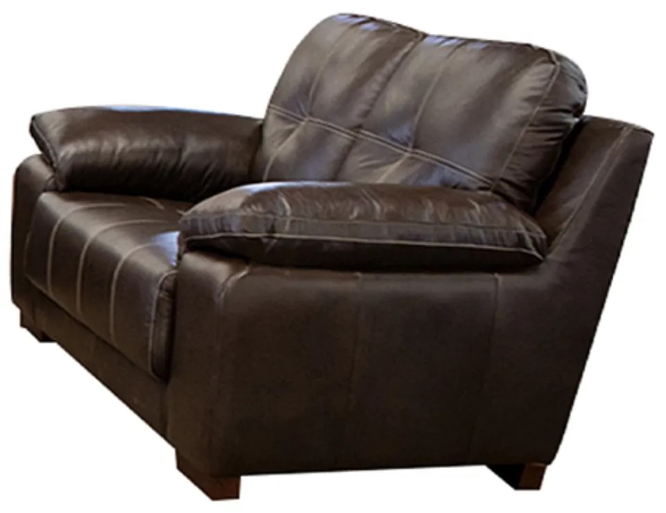 Conjunto Sofá de Couro 2 e 3 lugares Enrico M06 Cor Marrom 492 - ADJ DECOR