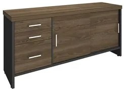 Conjunto Escritório 3 Peças Mesa Lado Direito Corp A06 Charuto/Preto -