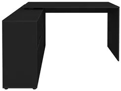 Mesa Escrivaninha em L 140x130cm 8 Nichos Eron A06 Preto - Mpozenato