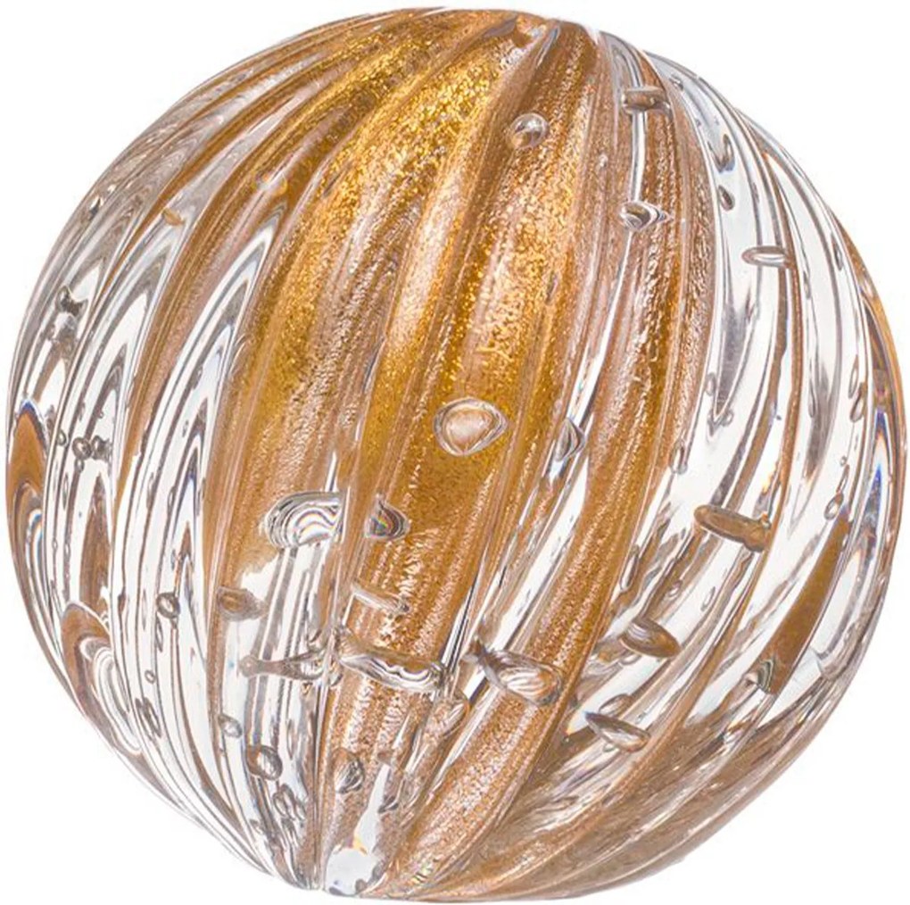 Esfera Murano Atys C/ Ouro - Cristal Transparente Cristal Transparente