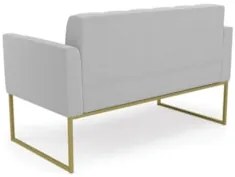 Namoradeira e Poltrona Industrial Dourado Ana Bouclé Cinza - Ibiza