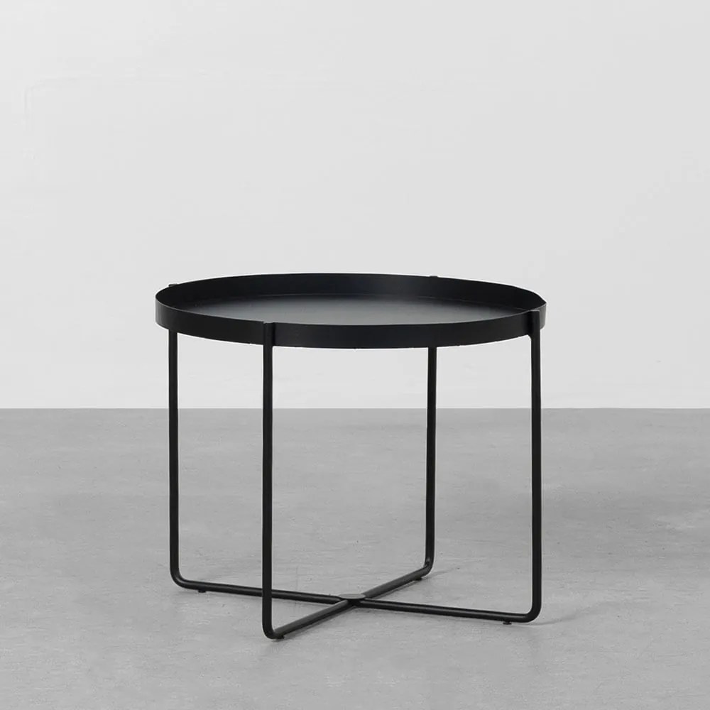Mesa Lateral Cora Preto - 50cm