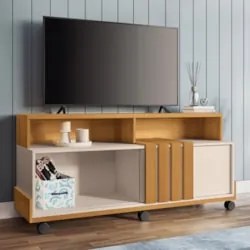 Rack Bancada de TV 50 Pol 136cm Analu H01 Cinamomo/Off White - Mpozena