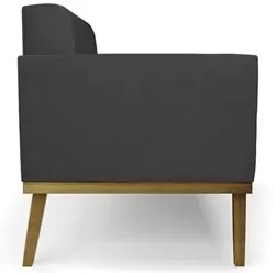 Sofá Namoradeira e 2 Poltronas Base Madeira Castanho Ana Sintético Pre