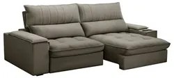 Sofá Retrátil 3 Lugares com Porta Copo 250cm Andes F05 Veludo Marrom -