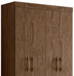 Guarda Roupa Solteiro 04 Portas Madri Castanho Wood - Moval
