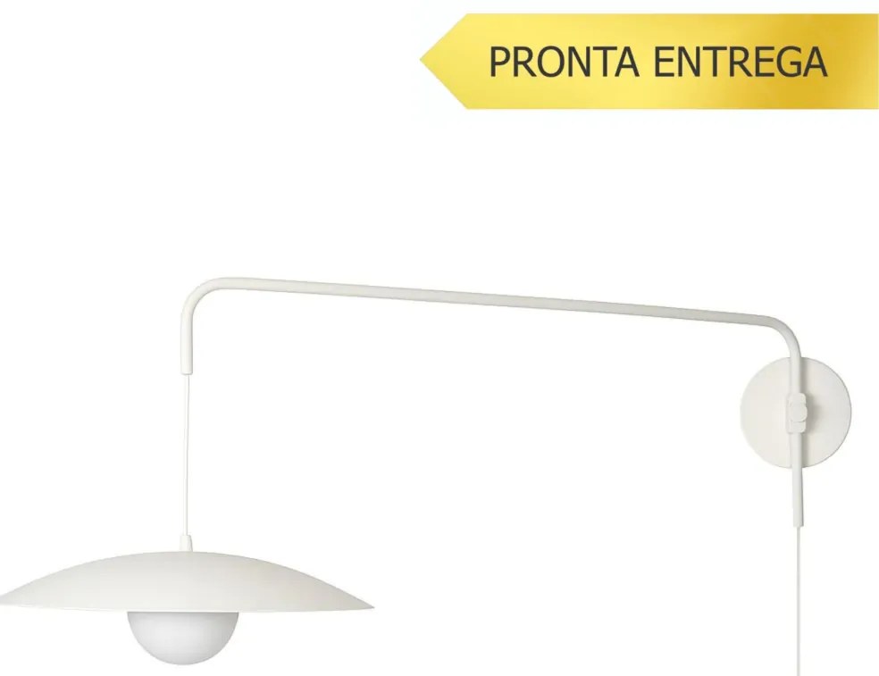Arandela Zen 40X99,2X43,3Cm 1Xg9 Braço Haste E Cúpula Alumínio E Globo... (OL-F - Verde Oliva Fosco)